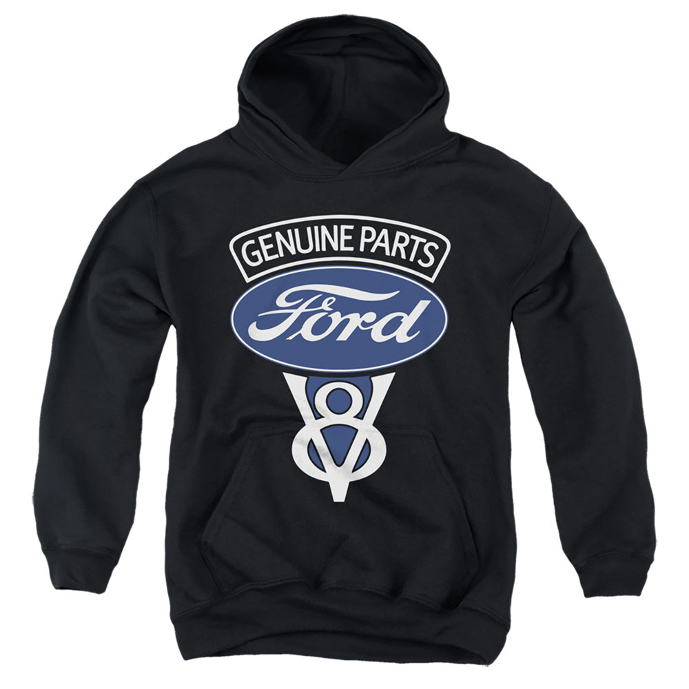 AN OFFCIALLY LICENSED FORD V8 GENUINE PARTS YOUTH HOODIE BLACK