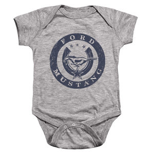 AN OFFCIALLY LICENSED FORD MUSTANG LUCKY FORD MUSTANG BABY BODYSUIT ATHLETIC HEATHER