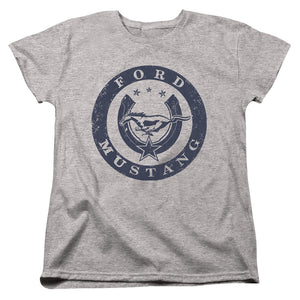 AN OFFCIALLY LICENSED FORD MUSTANG LUCKY FORD MUSTANG WOMEN'S REGULAR FIT T-SHIRT ATHLETIC HEATHER