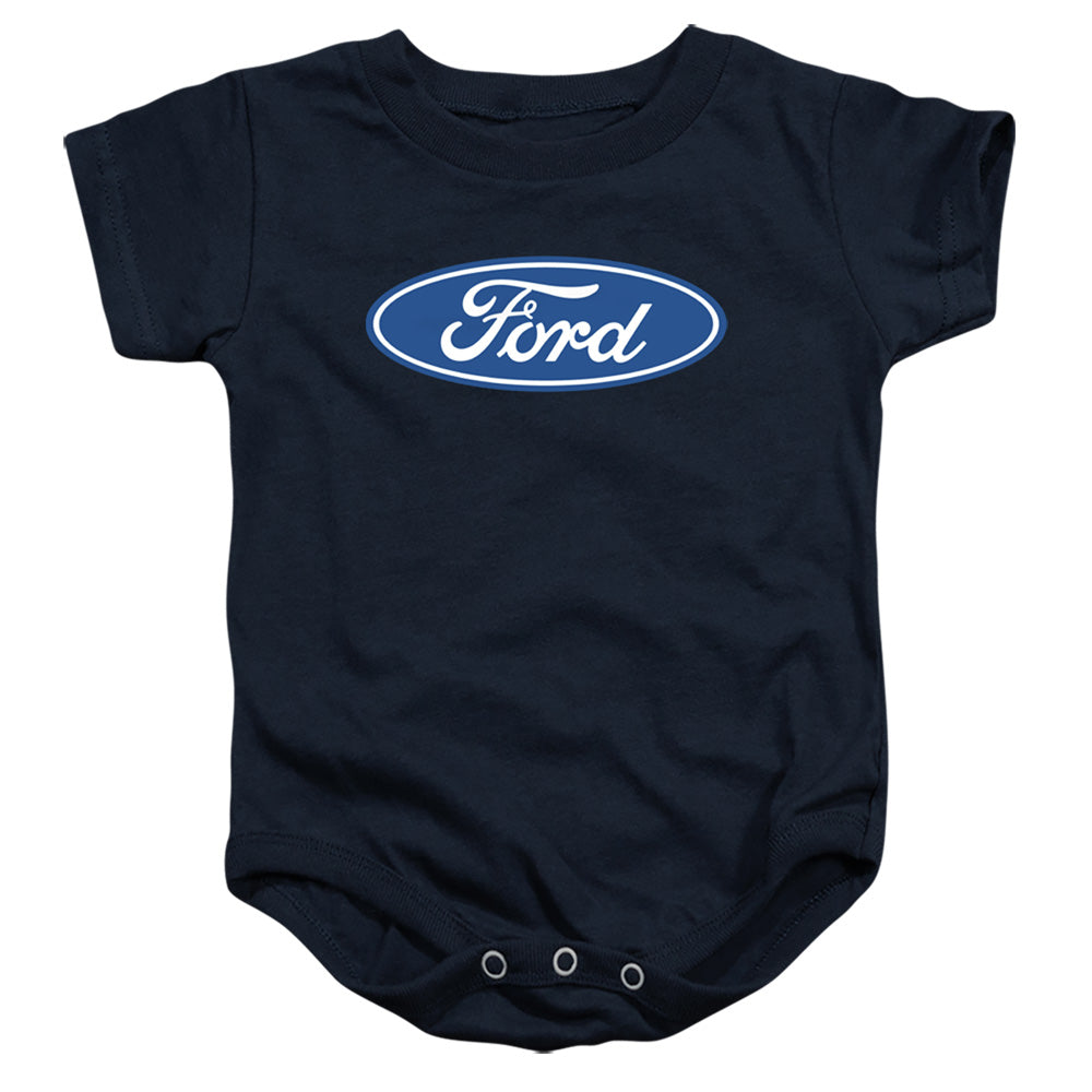 AN OFFCIALLY LICENSED FORD DIMENSIONAL LOGO BABY BODYSUIT NAVY