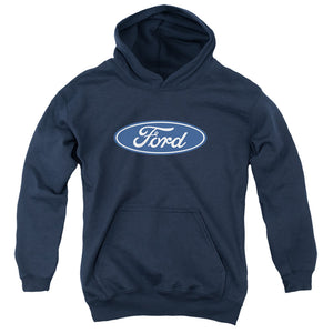 AN OFFCIALLY LICENSED FORD DIMENSIONAL LOGO YOUTH HOODIE NAVY