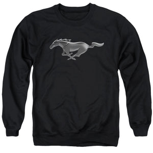 AN OFFCIALLY LICENSED FORD MUSTANG MODERN MUSTANG ADULT UNISEX CREWNECK SWEATSHIRT BLACK