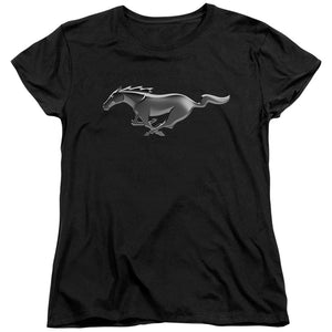 AN OFFCIALLY LICENSED FORD MUSTANG MODERN MUSTANG WOMEN'S REGULAR FIT T-SHIRT BLACK