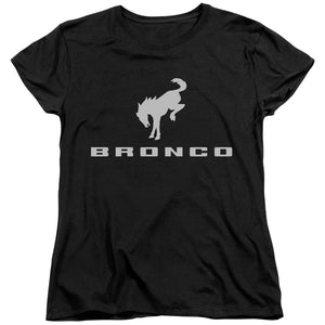 AN OFFCIALLY LICENSED FORD BRONCO NEW BRONCO LOGO WOMEN'S REGULAR FIT T-SHIRT BLACK