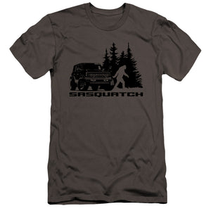 AN OFFCIALLY LICENSED FORD BRONCO SASQUATCH MEN'S PREMIUM SLIM FIT T-SHIRT CHARCOAL