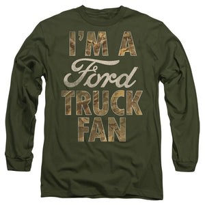 AN OFFCIALLY LICENSED FORD FORD TRUCK MAN CAMO MEN'S LONG SLEEVE T-SHIRT MILITARY GREEN