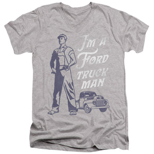 AN OFFCIALLY LICENSED FORD FORD TRUCK MAN CLASSIC MEN'S V-NECK T-SHIRT ATHLETIC HEATHER