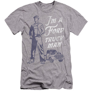 AN OFFCIALLY LICENSED FORD FORD TRUCK MAN CLASSIC MEN'S PREMIUM SLIM FIT T-SHIRT ATHLETIC HEATHER
