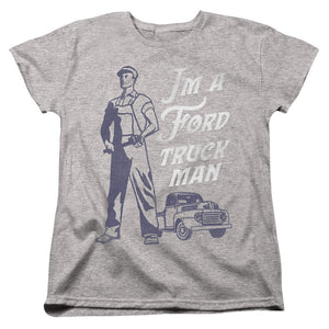 AN OFFCIALLY LICENSED FORD FORD TRUCK MAN CLASSIC WOMEN'S REGULAR FIT T-SHIRT ATHLETIC HEATHER