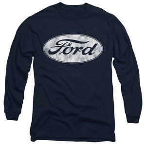 AN OFFCIALLY LICENSED FORD LOGO MEN'S LONG SLEEVE T-SHIRT NAVY