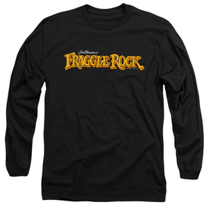 AN OFFCIALLY LICENSED FRAGGLE ROCK LOGO MEN'S LONG SLEEVE T-SHIRT BLACK