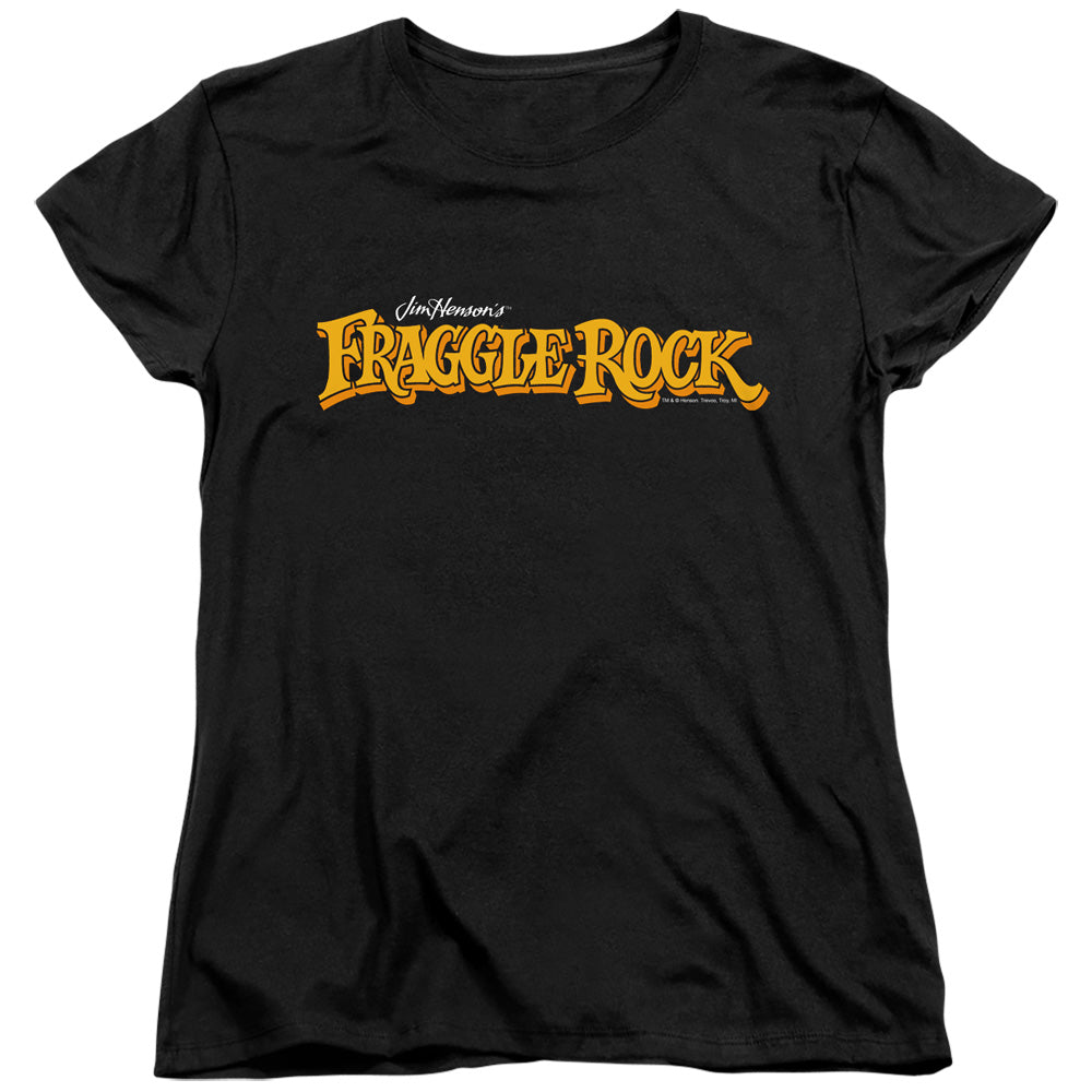 AN OFFCIALLY LICENSED FRAGGLE ROCK LOGO WOMEN'S REGULAR FIT T-SHIRT BLACK
