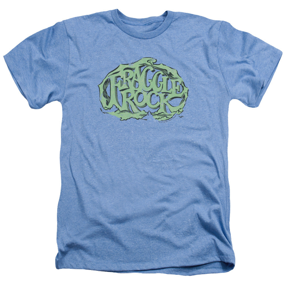 AN OFFCIALLY LICENSED FRAGGLE ROCK VACE LOGO MEN'S HEATHER T-SHIRT LIGHT BLUE