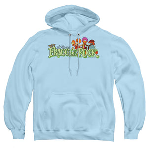 AN OFFCIALLY LICENSED FRAGGLE ROCK LEAF LOGO ADULT UNISEX PULLOVER HOODIE LIGHT BLUE