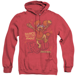 AN OFFCIALLY LICENSED FRAGGLE ROCK DANCE ADULT UNISEX HEATHER PULLOVER HOODIE RED