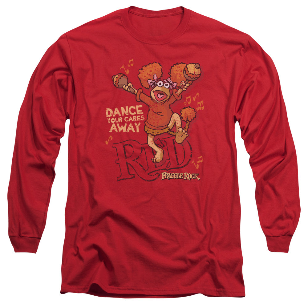 AN OFFCIALLY LICENSED FRAGGLE ROCK DANCE MEN'S LONG SLEEVE T-SHIRT RED
