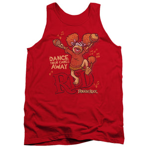 AN OFFCIALLY LICENSED FRAGGLE ROCK DANCE ADULT UNISEX TANK TOP RED