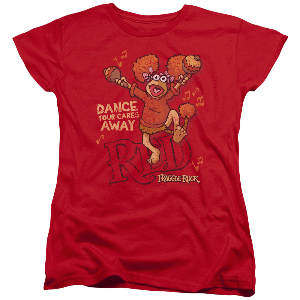 AN OFFCIALLY LICENSED FRAGGLE ROCK DANCE WOMEN'S REGULAR FIT T-SHIRT RED