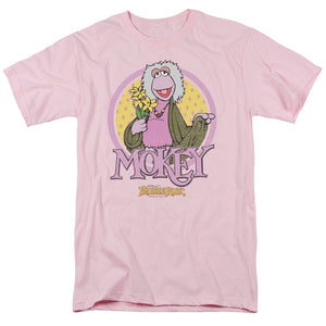 AN OFFCIALLY LICENSED FRAGGLE ROCK MOKEY CIRCLE MEN'S REGULAR FIT T-SHIRT PINK