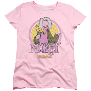 AN OFFCIALLY LICENSED FRAGGLE ROCK MOKEY CIRCLE WOMEN'S REGULAR FIT T-SHIRT PINK