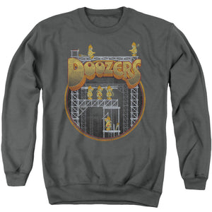 AN OFFCIALLY LICENSED FRAGGLE ROCK DOOZERS CONSTRUCTION ADULT UNISEX CREWNECK SWEATSHIRT CHARCOAL