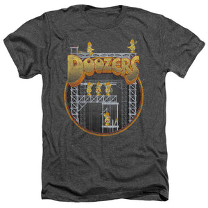 AN OFFCIALLY LICENSED FRAGGLE ROCK DOOZERS CONSTRUCTION MEN'S HEATHER T-SHIRT CHARCOAL