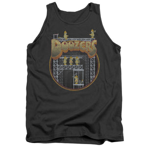 AN OFFCIALLY LICENSED FRAGGLE ROCK DOOZERS CONSTRUCTION ADULT UNISEX TANK TOP CHARCOAL