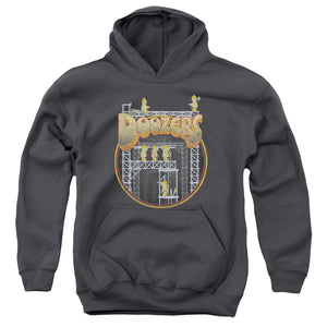 AN OFFCIALLY LICENSED FRAGGLE ROCK DOOZERS CONSTRUCTION YOUTH HOODIE CHARCOAL