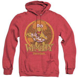 AN OFFCIALLY LICENSED FRAGGLE ROCK WEMBLEY CIRCLE ADULT UNISEX HEATHER PULLOVER HOODIE RED
