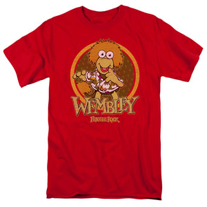 AN OFFCIALLY LICENSED FRAGGLE ROCK WEMBLEY CIRCLE MEN'S REGULAR FIT T-SHIRT RED