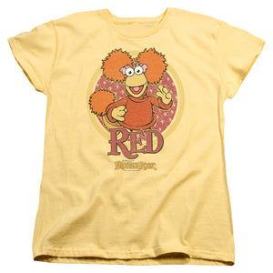 AN OFFCIALLY LICENSED FRAGGLE ROCK RED CIRCLE WOMEN'S REGULAR FIT T-SHIRT BANANA