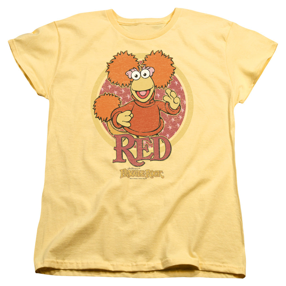 AN OFFCIALLY LICENSED FRAGGLE ROCK RED CIRCLE WOMEN'S REGULAR FIT T-SHIRT BANANA