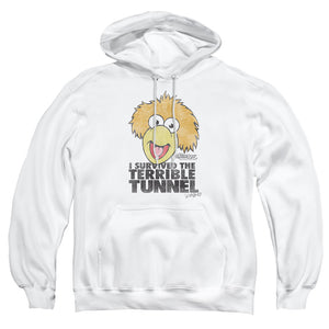 AN OFFCIALLY LICENSED FRAGGLE ROCK TERRIBLE TUNNEL ADULT UNISEX PULLOVER HOODIE WHITE