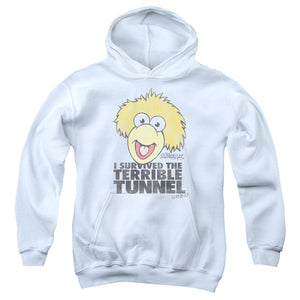 AN OFFCIALLY LICENSED FRAGGLE ROCK TERRIBLE TUNNEL YOUTH HOODIE WHITE