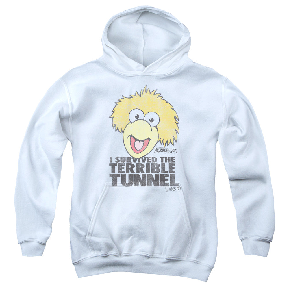 AN OFFCIALLY LICENSED FRAGGLE ROCK TERRIBLE TUNNEL YOUTH HOODIE WHITE