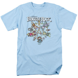 AN OFFCIALLY LICENSED FRAGGLE ROCK SPINNING GANG MEN'S REGULAR FIT T-SHIRT LIGHT BLUE