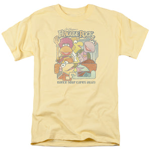 AN OFFCIALLY LICENSED FRAGGLE ROCK FRAGGLE ABSTRACT MEN'S REGULAR FIT T-SHIRT BANANA
