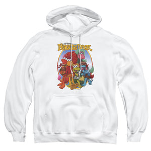 AN OFFCIALLY LICENSED FRAGGLE ROCK GROUP HUG ADULT UNISEX PULLOVER HOODIE WHITE