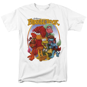 AN OFFCIALLY LICENSED FRAGGLE ROCK GROUP HUG MEN'S REGULAR FIT T-SHIRT WHITE
