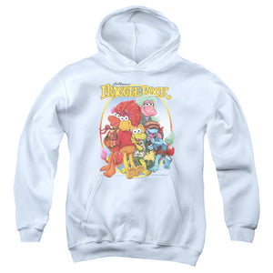 AN OFFCIALLY LICENSED FRAGGLE ROCK GROUP HUG YOUTH HOODIE WHITE