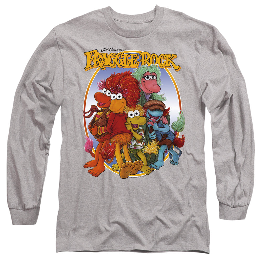 AN OFFCIALLY LICENSED FRAGGLE ROCK GROUP HUG MEN'S LONG SLEEVE T-SHIRT ATHLETIC HEATHER
