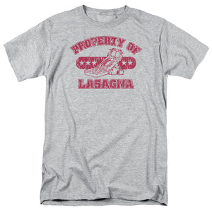 AN OFFCIALLY LICENSED GARFIELD PROPERTY OF LASAGNA MEN'S REGULAR FIT T-SHIRT ATHLETIC HEATHER