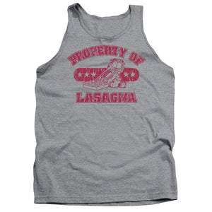 AN OFFCIALLY LICENSED GARFIELD PROPERTY OF LASAGNA ADULT UNISEX TANK TOP ATHLETIC HEATHER