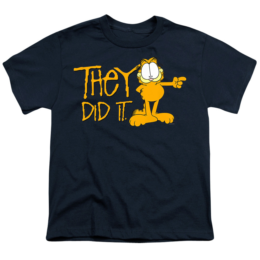 Garfield They Did It Licensed Kid's T-Shirt (Ages 4-7) XL