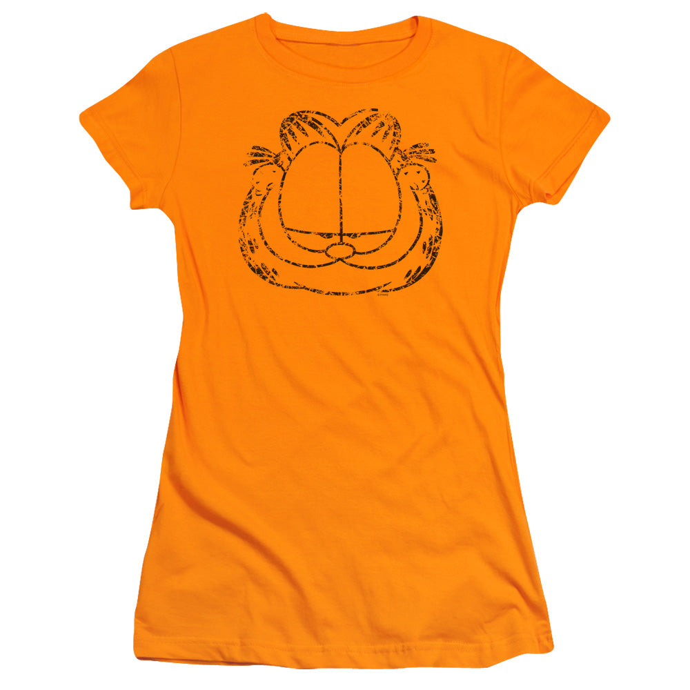 Garfield Smirking Distressed Licensed Women's T-Shirt Juniors XL