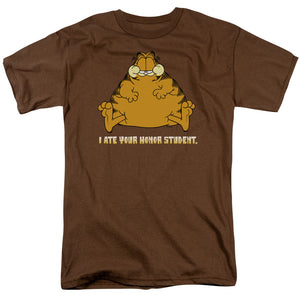 AN OFFCIALLY LICENSED GARFIELD I ATE YOUR HONOR STUDENT MEN'S REGULAR FIT T-SHIRT COFFEE