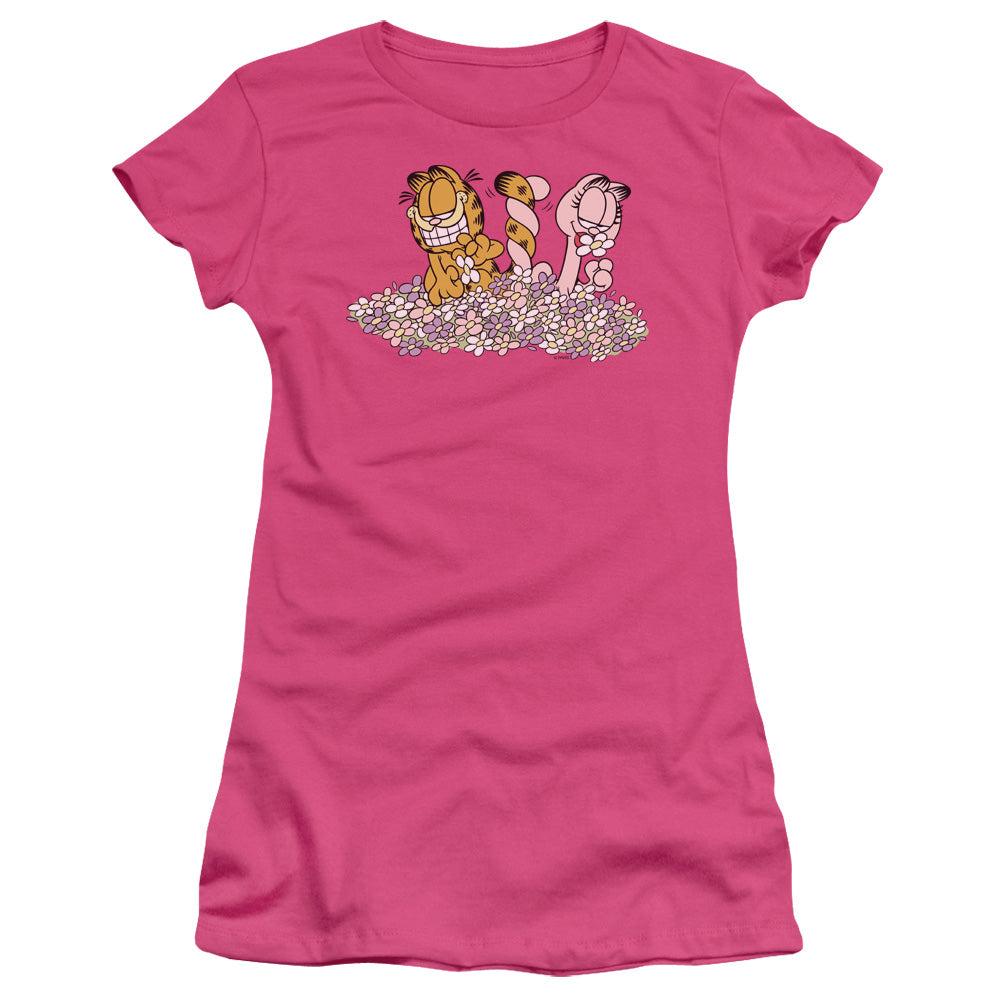 Garfield Chicks Dig Flowers Licensed Women's T-Shirt Juniors MD-LG