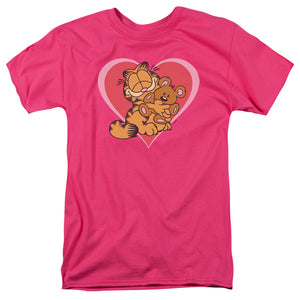AN OFFCIALLY LICENSED GARFIELD CUTE NCUDDLY MEN'S REGULAR FIT T-SHIRT HOT PINK