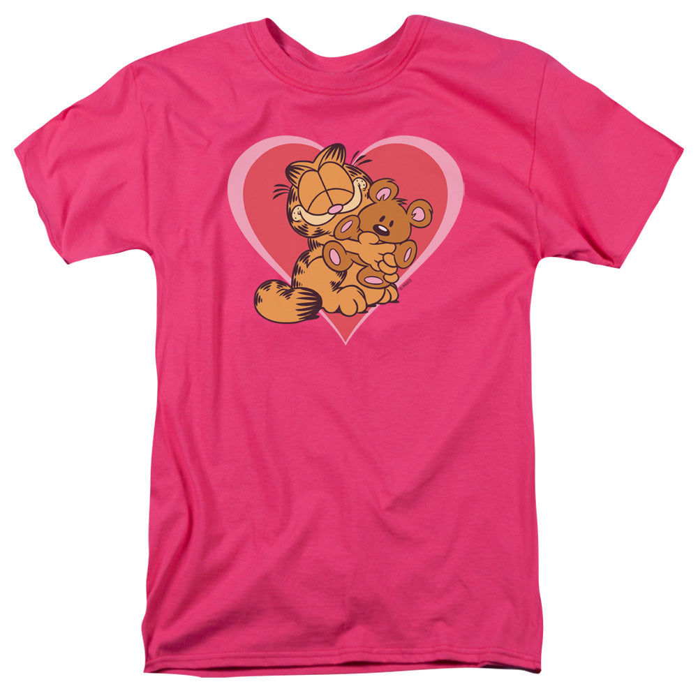 AN OFFCIALLY LICENSED GARFIELD CUTE NCUDDLY MEN'S REGULAR FIT T-SHIRT HOT PINK