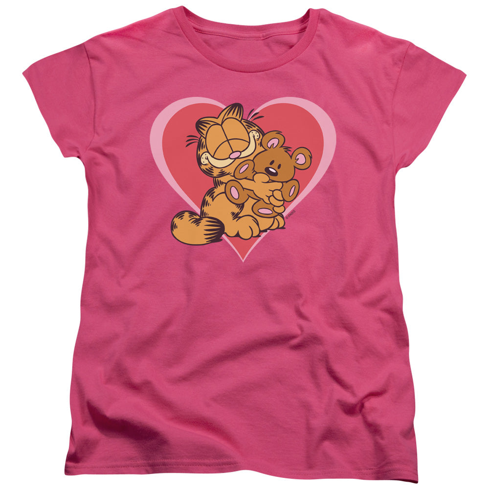 AN OFFCIALLY LICENSED GARFIELD CUTE NCUDDLY WOMEN'S REGULAR FIT T-SHIRT HOT PINK